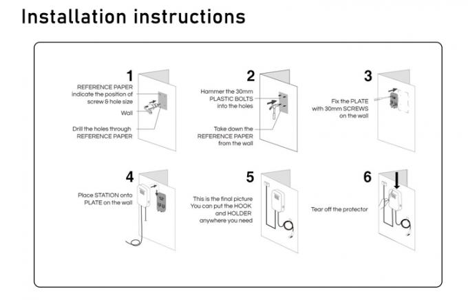 EV-HW Elektroauto Wallbox-Ladegerät-Gewehr-Linie mit Schirm 7KW 3
